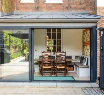 sliding DOORS GLASS extension WITH WALK ON ROOFLIGHT