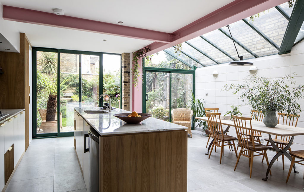 Sliding doors for glass extension to refurbished Victorian London terrace