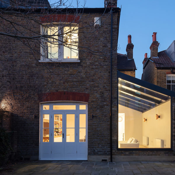 Glass side return extension for Victorian house