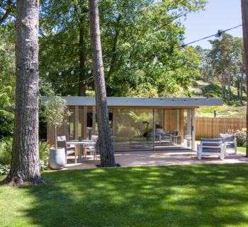 View of garden room with full height glass