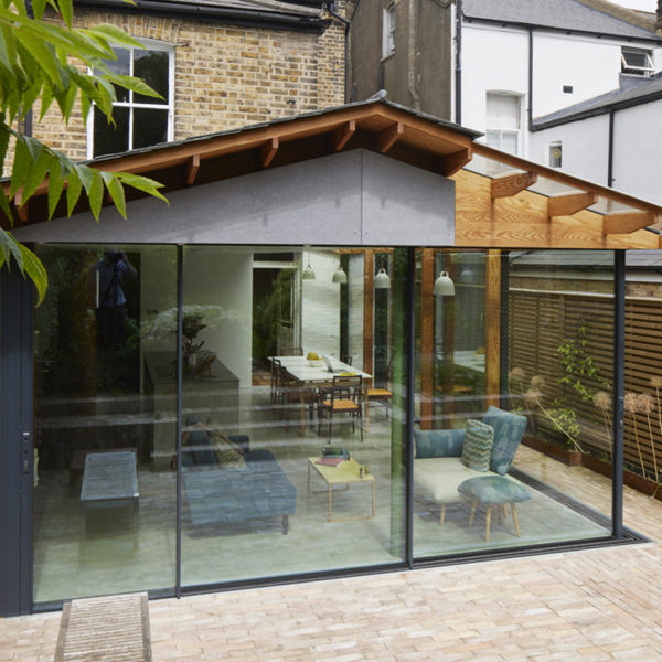 sliding doors for London side return extension and refurbishment