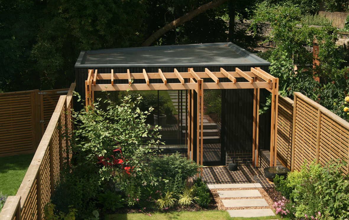 View of garden room from house